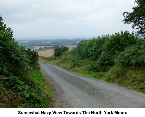 Hazy view towards the North York Moors.
