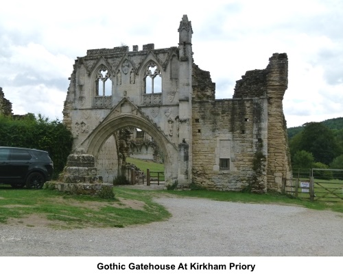 Gothic gatehouse at Kirkham Priory