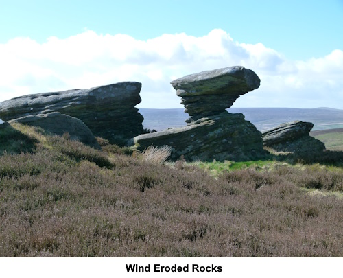 Wind eroded rocks.
