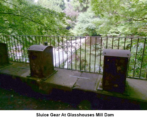 Sluice gear at Glasshouses mill dam.
