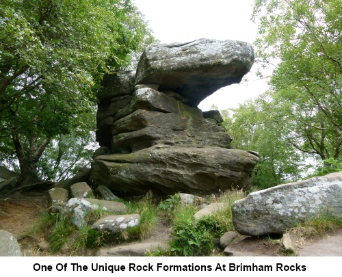 One of the unique rock formations at Brimham Rocks