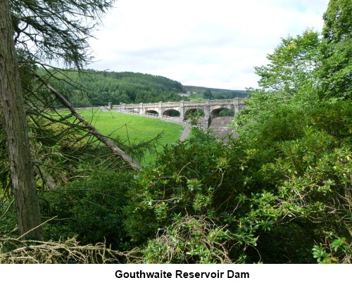Gouthwaite reservoir dam.