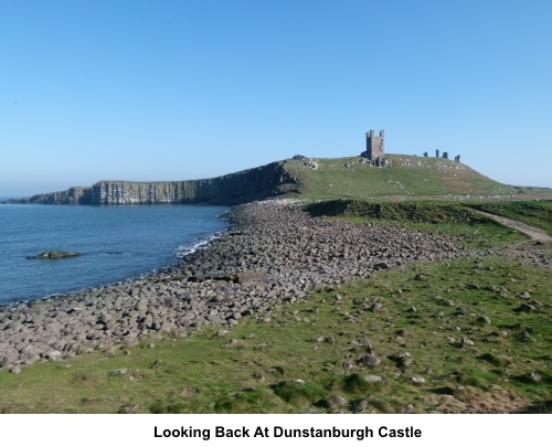Looking back at Dunstanburgh Castle