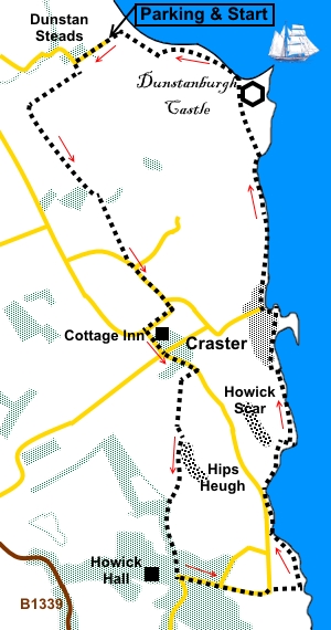 Craster walk sketch map