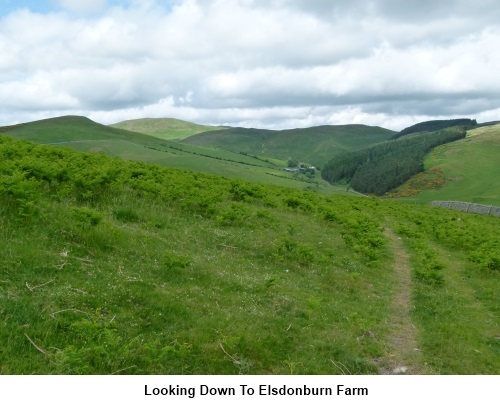 Looking down to Elsdonburn Farm