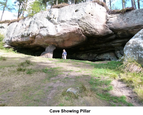 Picture of the cave with its supporting pilar.