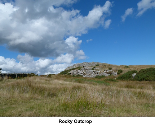 The rocky outcrop mentioned in the text.