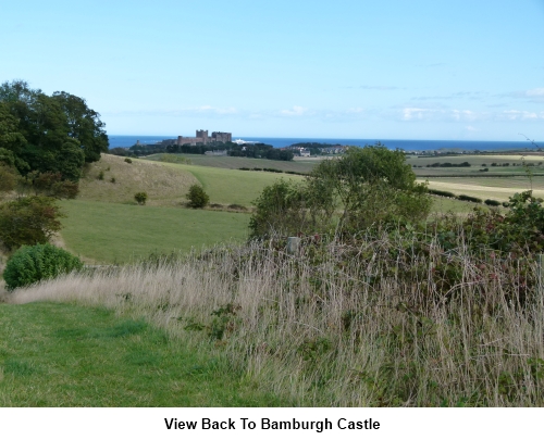 A view back to Bamburgh Castle.