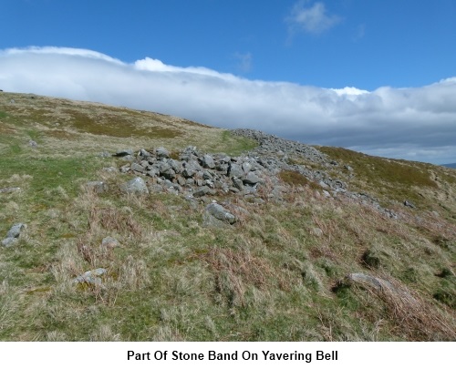 Part of the stone band (ruined wall) on Yeavering Bell