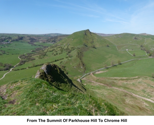 View from Parkhouse Hill summit to Chrome Hill