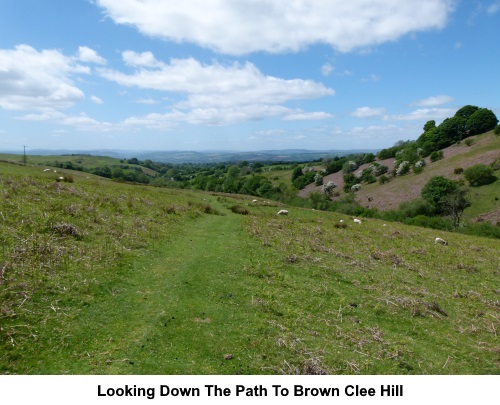 Looking down the path to Brown Clee Hill.