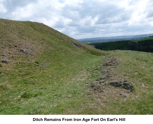 Iron Age fort ditch remains on Earl's Hill