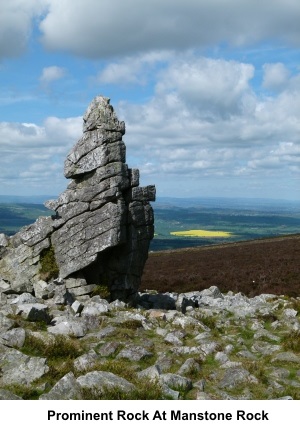 Prominent rock at Manstone Rock