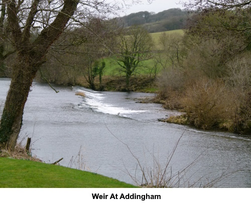 Weir on the river Wharfe at Addingham.