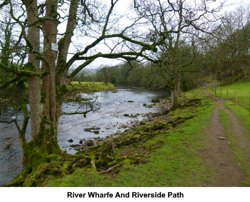 River Wharfe and showing the riverside path.