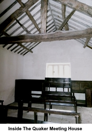Inside the Quaker meeting house.