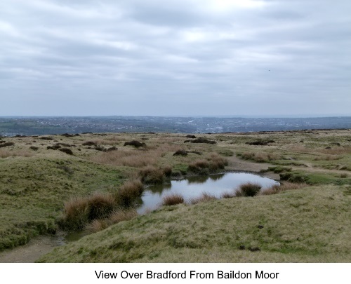 A view over Bradford from Baildon Moor