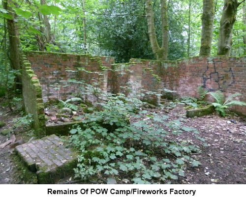 Remains of POW camp and fireworks factory in Calverley Woods