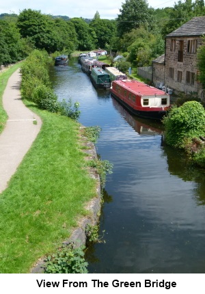 View of the Leeds Liverpool canal from the Calverley Cutting bridge.