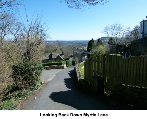 Looking back down Myrtle Lane