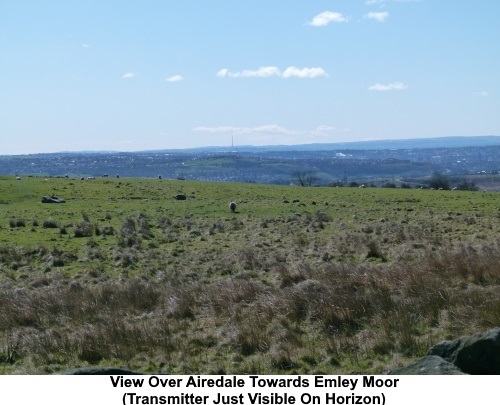 View over the Aire valley to Emley Moor