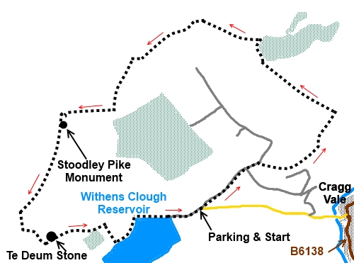 West Yorkshire walk Stoodley Pike - sketch map