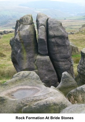 Rock formation at Bride Stones