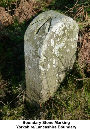 Boundary stone marking Yorkshire & lancashire border