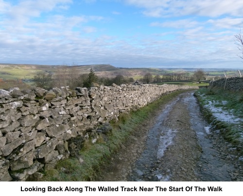 Walled track near start of walk