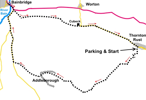 Addleborough walk sketch map