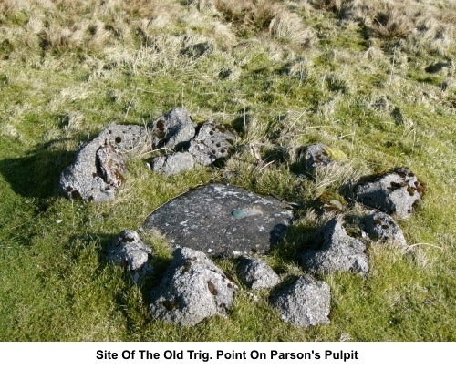 The site of the old trig. point at Parson's Pulpit.