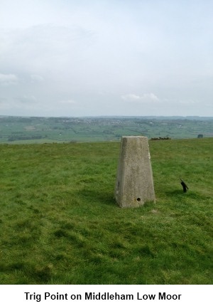 Trig point on Middleton Low Moor