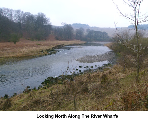 Looking north along the River Wharfe.