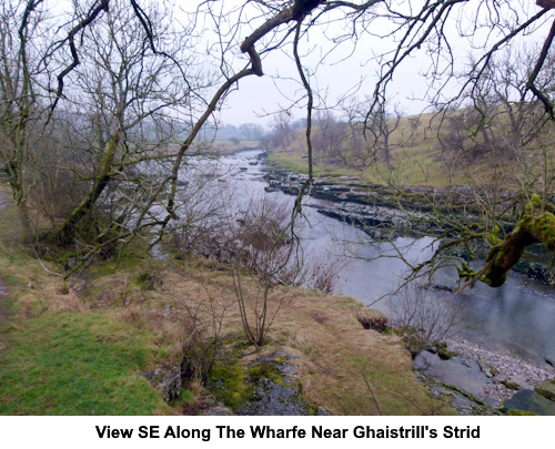 View SE along the River Wharfe near Ghaistrill's Strid.